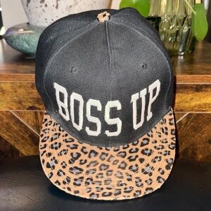 Crown Black Cap with Animal Print Brim